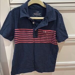 Vineyard Vines Blue and Red Striped Polo Shirt